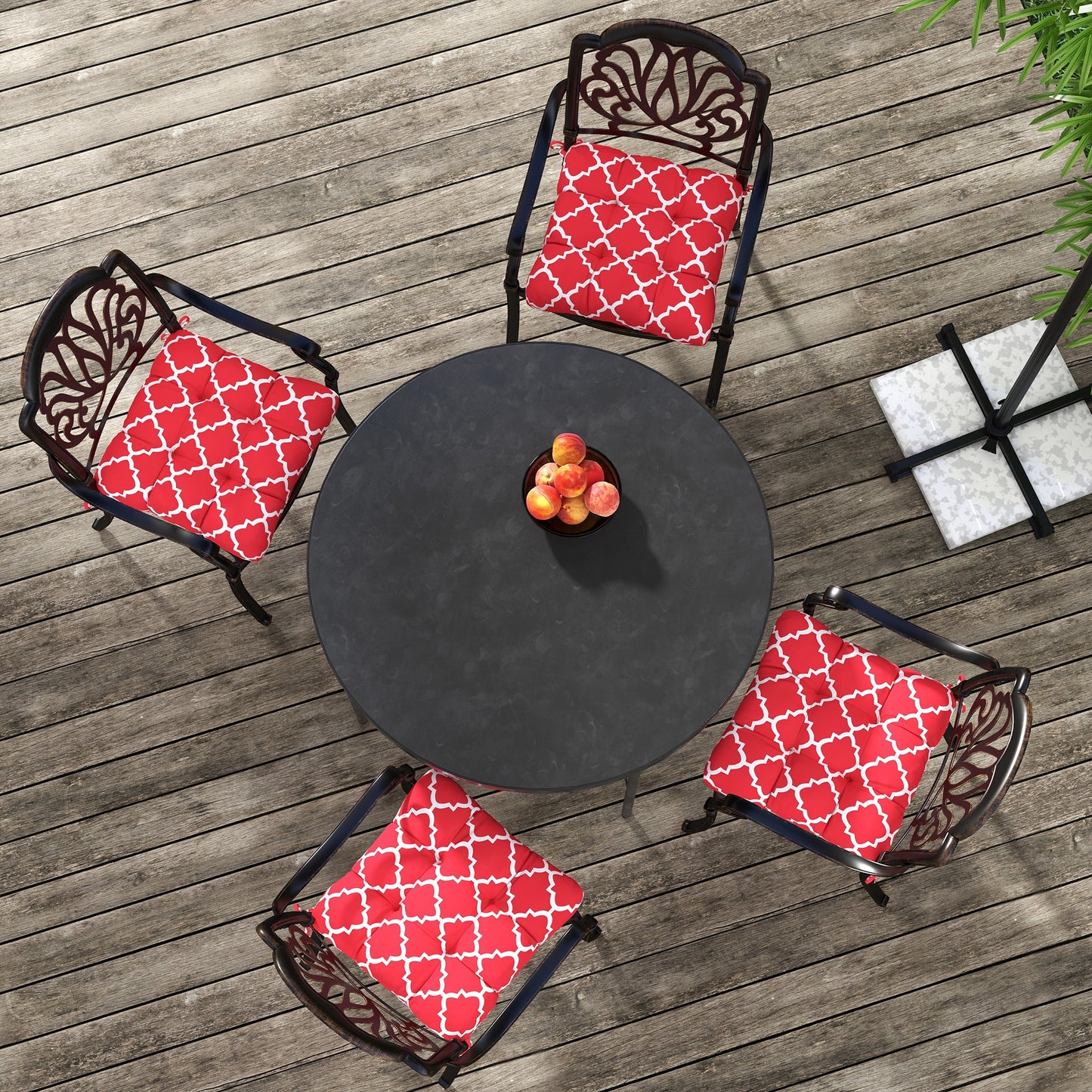 4-Piece Seat Cushion Pillows Replacement, Patio Chair Cushions Set with Ties for Indoor Outdoor