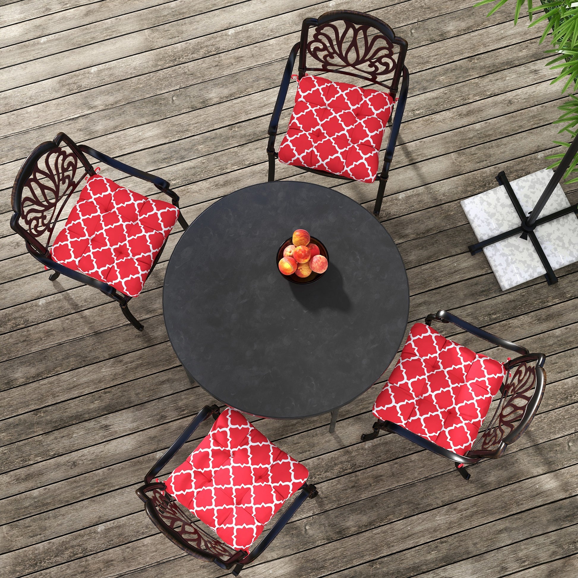 4-Piece Seat Cushion Pillows Replacement, Patio Chair Cushions Set with Ties for Indoor Outdoor