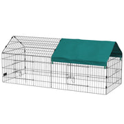 73" Small Animal Cage with Roof, Indoor/Outdoor Use, for Chicken, Rabbits, Chinchillas, Green