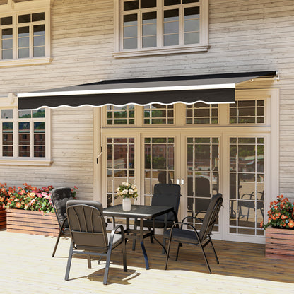 8' x 7' Retractable Awning, Patio Awnings, Sunshade Shelter with 280 g/m² UV & Water-Resistant Fabric, Black