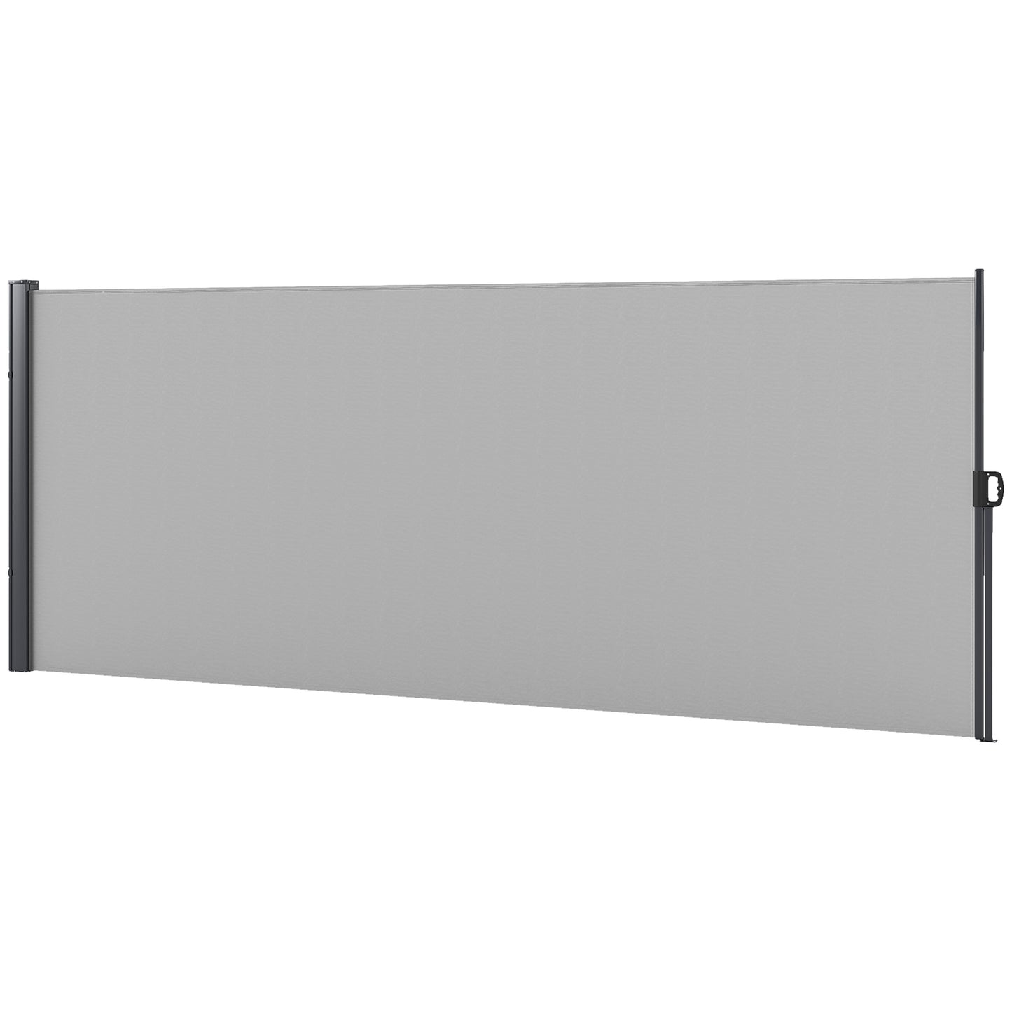 13' x 5' Retractable Side Awning, Outdoor Privacy Screen for Garden, Hot Tub, Balcony, Terrace, Pool, Light Grey