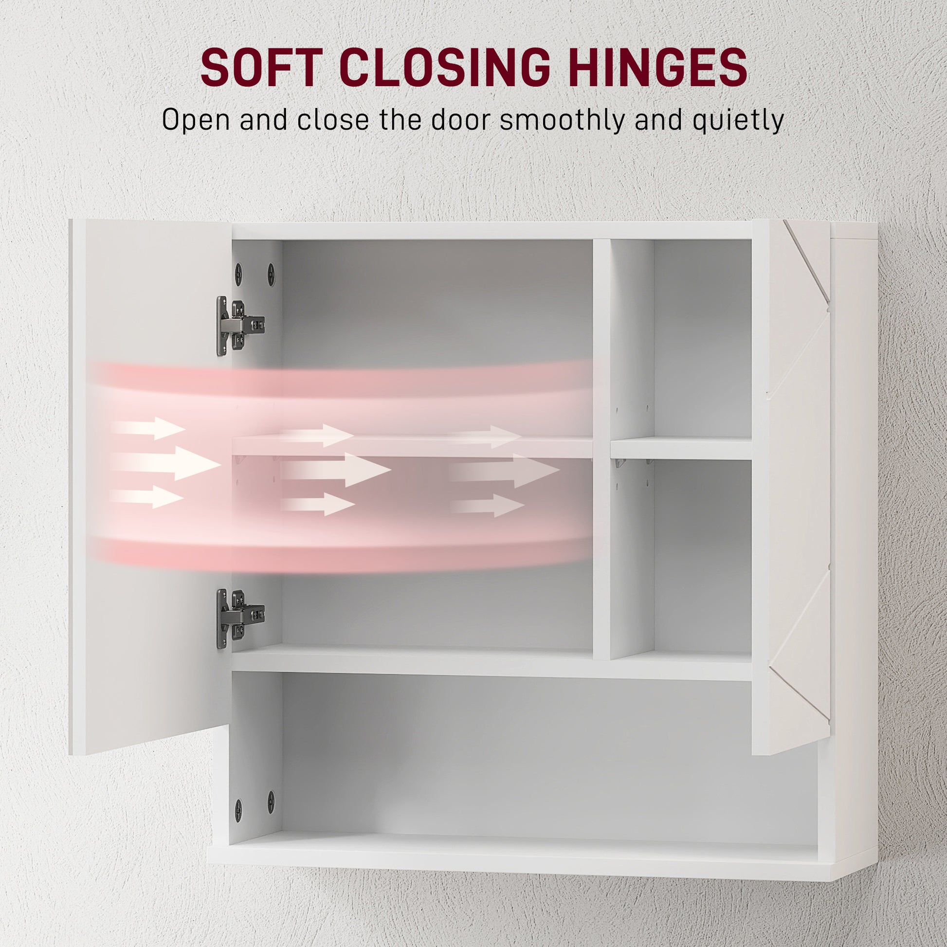 Medicine Cabinet, Wall Mounted Bathroom Mirror Cabinet with Mirrored Door, Adjustable Shelf and Soft Close Mechanism