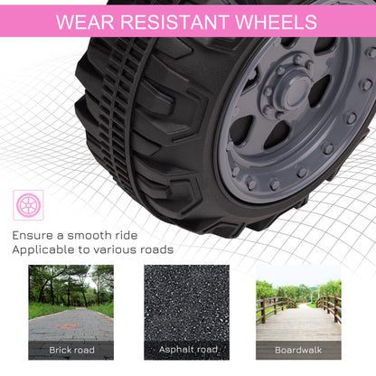 Aosom 6V Kids ATV Quad, 4 Wheeler Battery Powered Electric Ride on Car with Music, Forward, for Boys and Girls Ages 18-36 Months, Pink