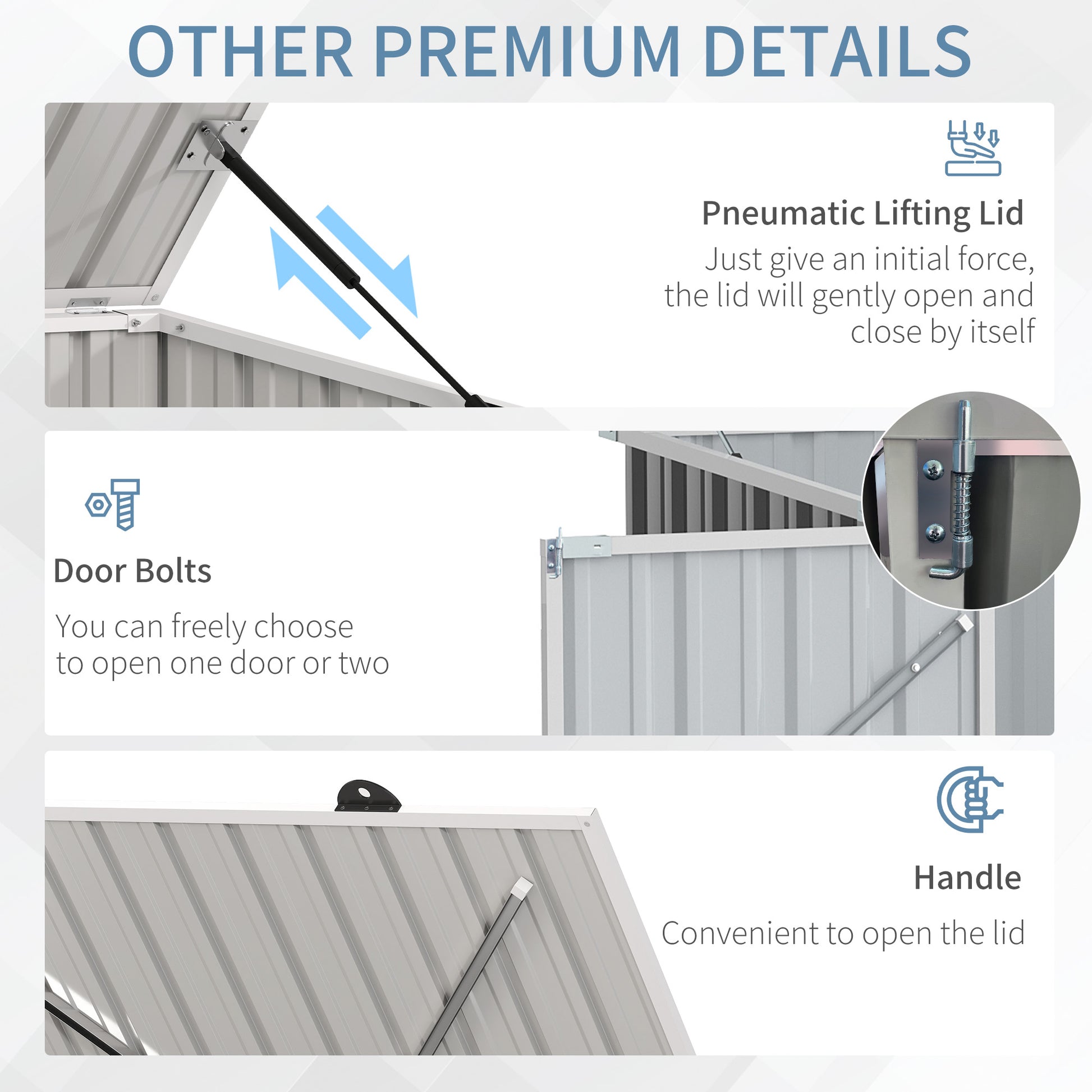 5ft x 3ft Outdoor Storage Shed, Garbage Bin Shed Organizer with Lockable Double Doors and Openable Lid