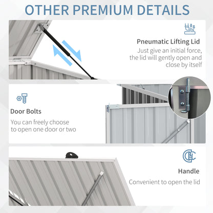 5ft x 3ft Outdoor Storage Shed, Garbage Bin Shed Organizer with Lockable Double Doors and Openable Lid