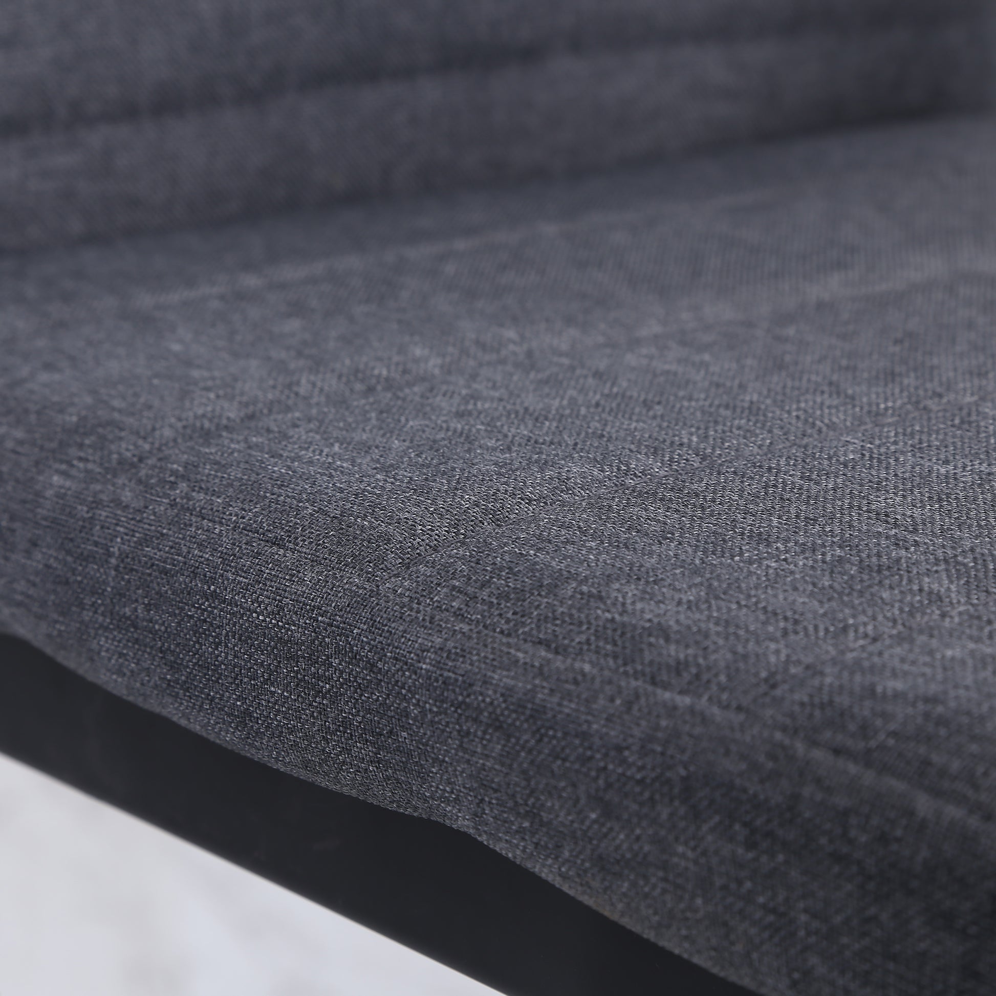 Modern Dining Chairs Set of 4, Upholstered Linen Fabric Kitchen Chairs with Channel Tufting and Metal Legs for Living Room, Dining Room, Bedroom, Grey