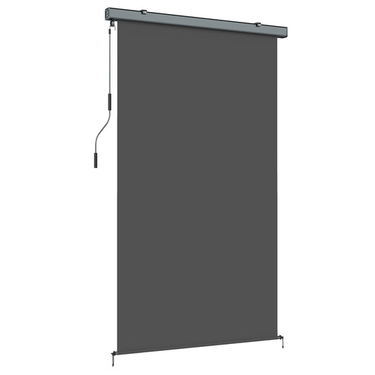 Cordless Roller Shade, Outdoor Blinds Cordless Roll Up Shade, UV Protection Waterproof, 98" L x 63" W, Dark Grey