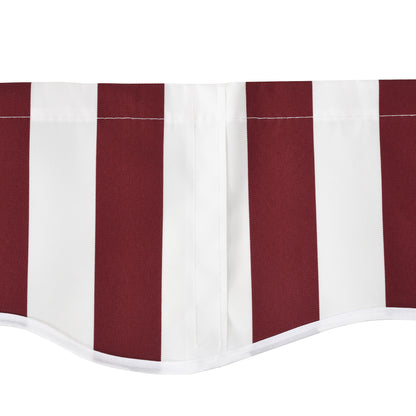 11' x 10' Retractable Awning Fabric Replacement Outdoor Sunshade Canopy Awning Cover, UV Protection, Red & White