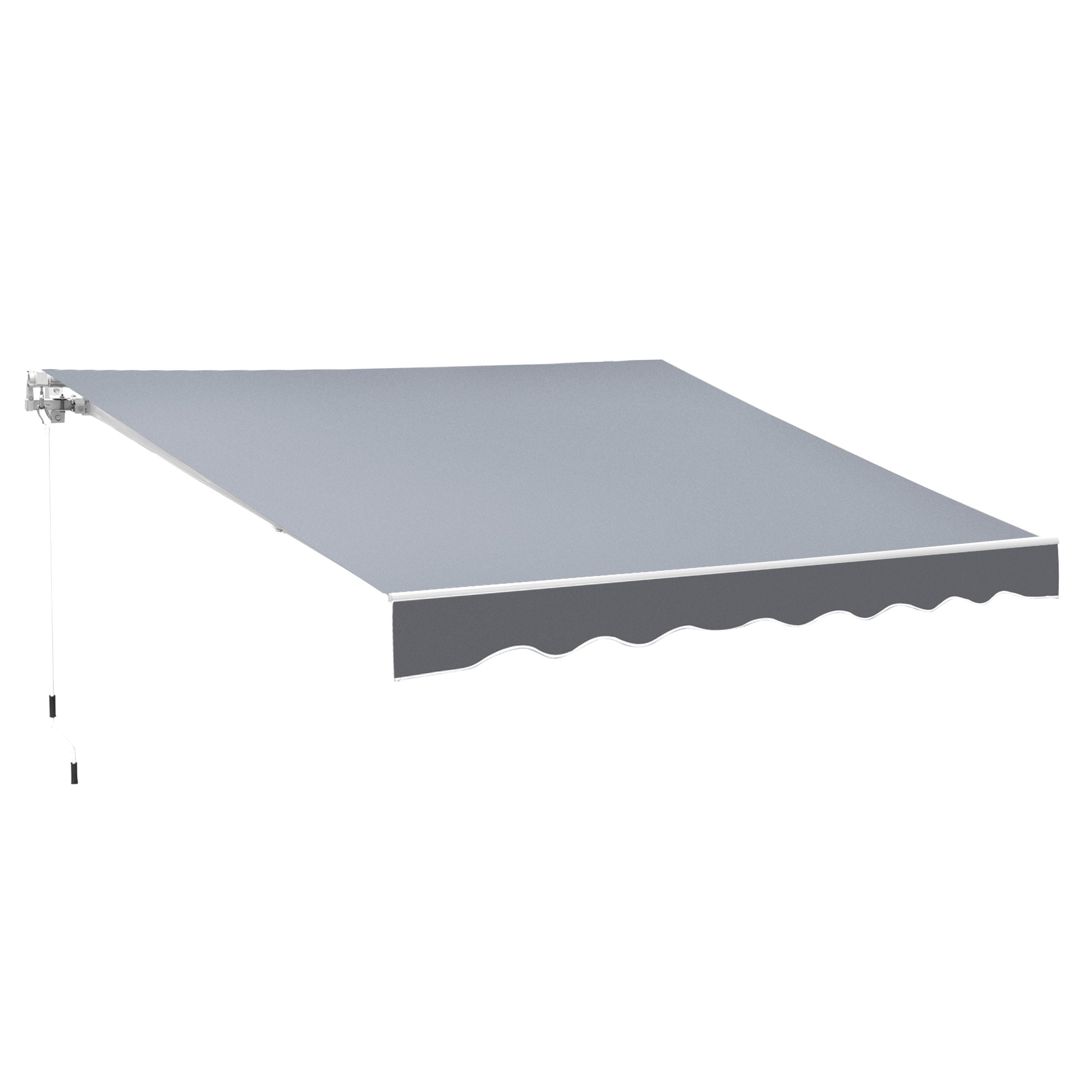 8' x 7' Retractable Awning, Patio Awnings, Sunshade Shelter with 280 g/m² UV & Water-Resistant Fabric and Aluminum Frame for Deck, Balcony, Yard, Grey