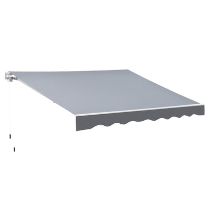 8' x 7' Retractable Awning, Patio Awnings, Sunshade Shelter with 280 g/m² UV & Water-Resistant Fabric and Aluminum Frame for Deck, Balcony, Yard, Grey