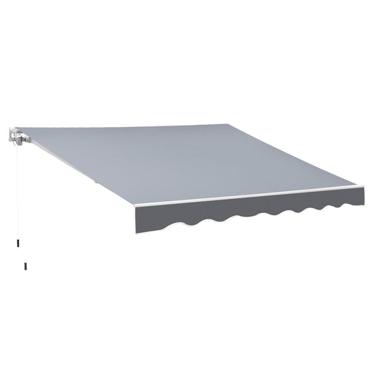 8' x 7' Retractable Awning, Patio Awnings, Sunshade Shelter with 280 g/m² UV & Water-Resistant Fabric and Aluminum Frame for Deck, Balcony, Yard, Grey