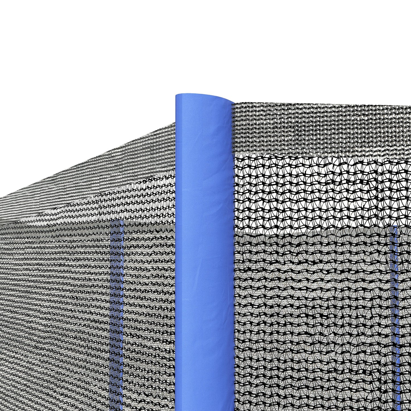 Soozier Trampoline Net Enclosure for 14ft Round Trampoline with 8 Straight Poles Poles Not Included, Weather Resistant Trampoline Netting Replacement with Zippered Entrance, Blue