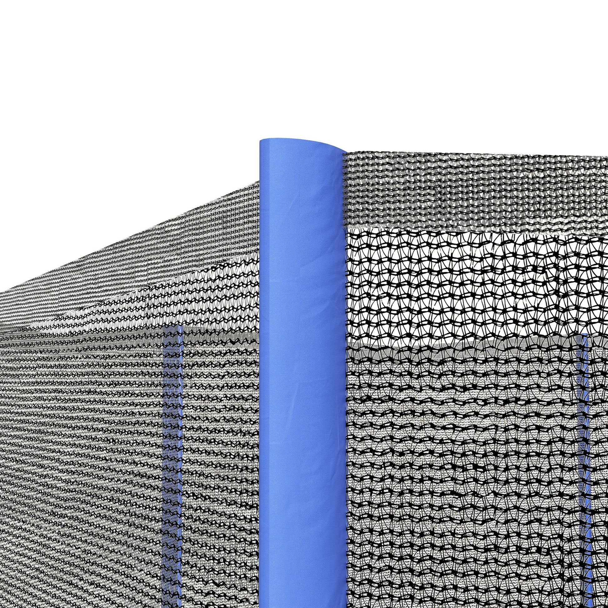 Soozier Trampoline Net Enclosure for 14ft Round Trampoline with 8 Straight Poles Poles Not Included, Weather Resistant Trampoline Netting Replacement with Zippered Entrance, Blue