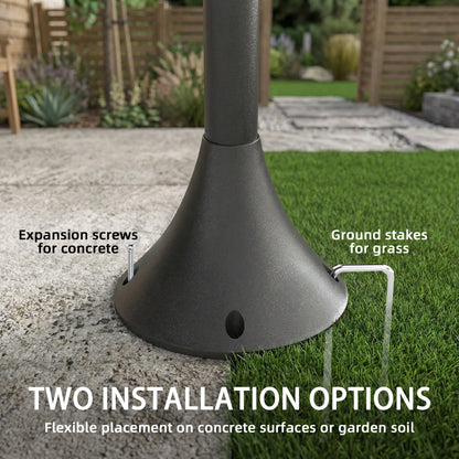 74" 3-Head Solar Lamp Post Light, Waterproof LED Solar Light Posts with Automatic Dusk-to-Dawn Sensor, IP44 Waterproof