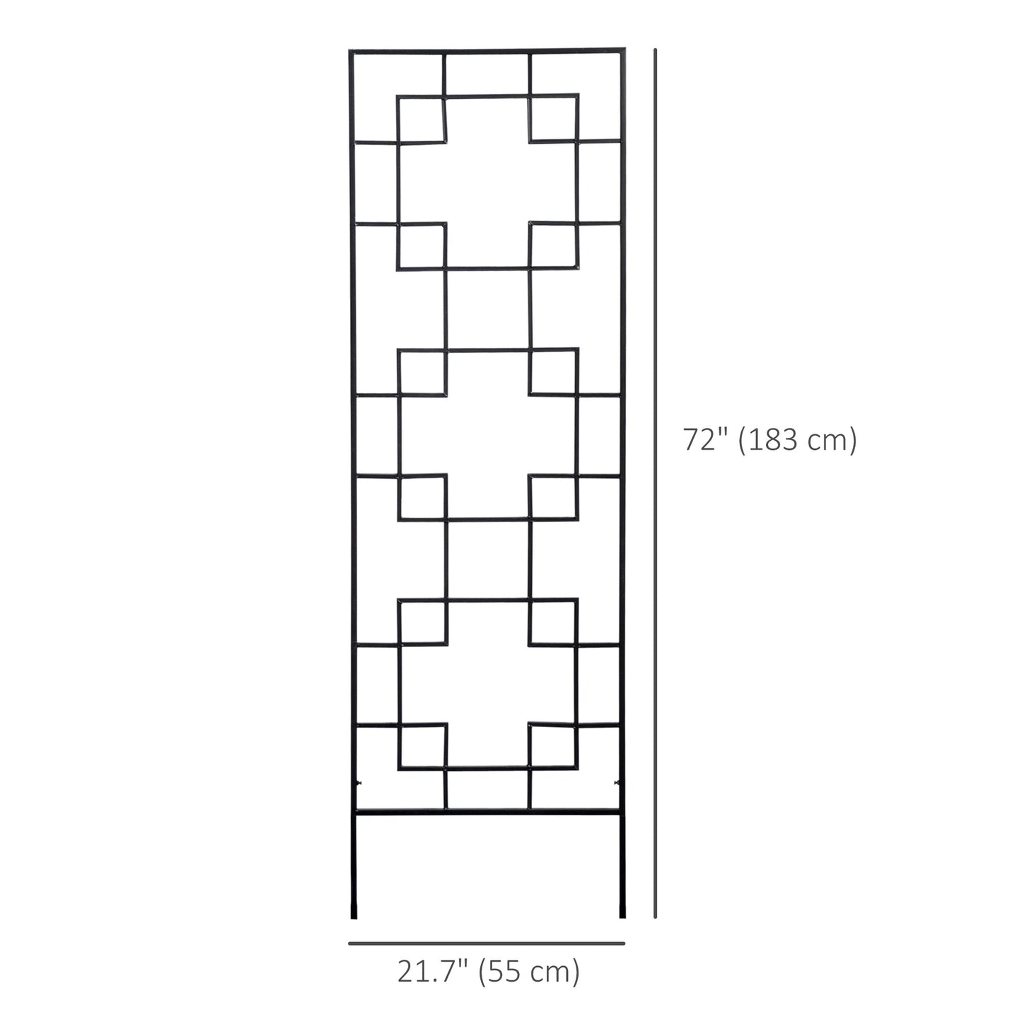 4 Pack Garden Trellis for Climbing Plants, Outdoor Metal Grid Panels for Roses, Vine Flower, Cucumber, Clematis, 72" Tall