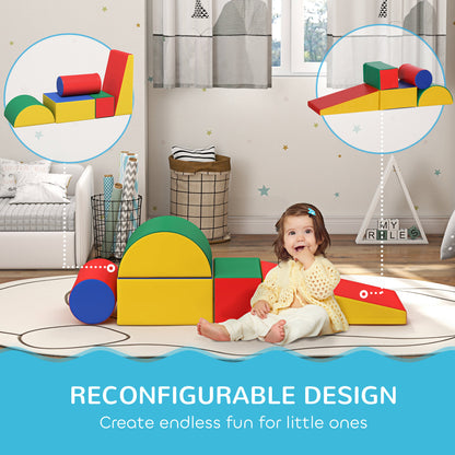 Soozier 5 Piece Climb and Crawl Activity Playset Soft Safe Foam for Toddler Learning Toy