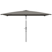 6.5x9.6ft Rectangle Aluminum Tilt Patio Umbrella, Garden Market Parasol, Outdoor Sunshade Canopy with Crank, Light Grey
