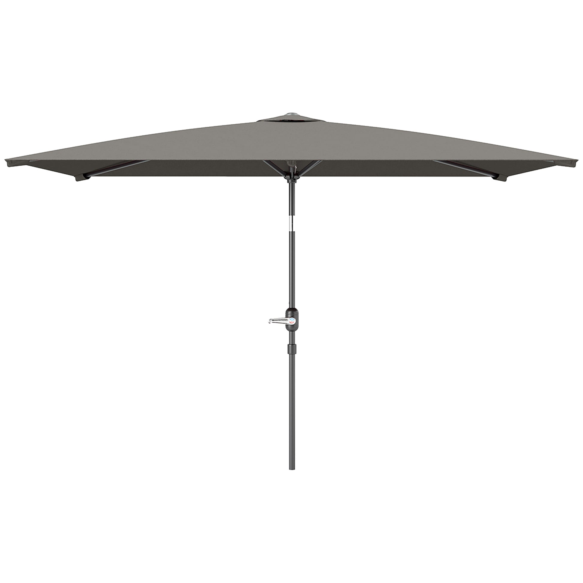 6.5x9.6ft Rectangle Aluminum Tilt Patio Umbrella, Garden Market Parasol, Outdoor Sunshade Canopy with Crank, Light Grey