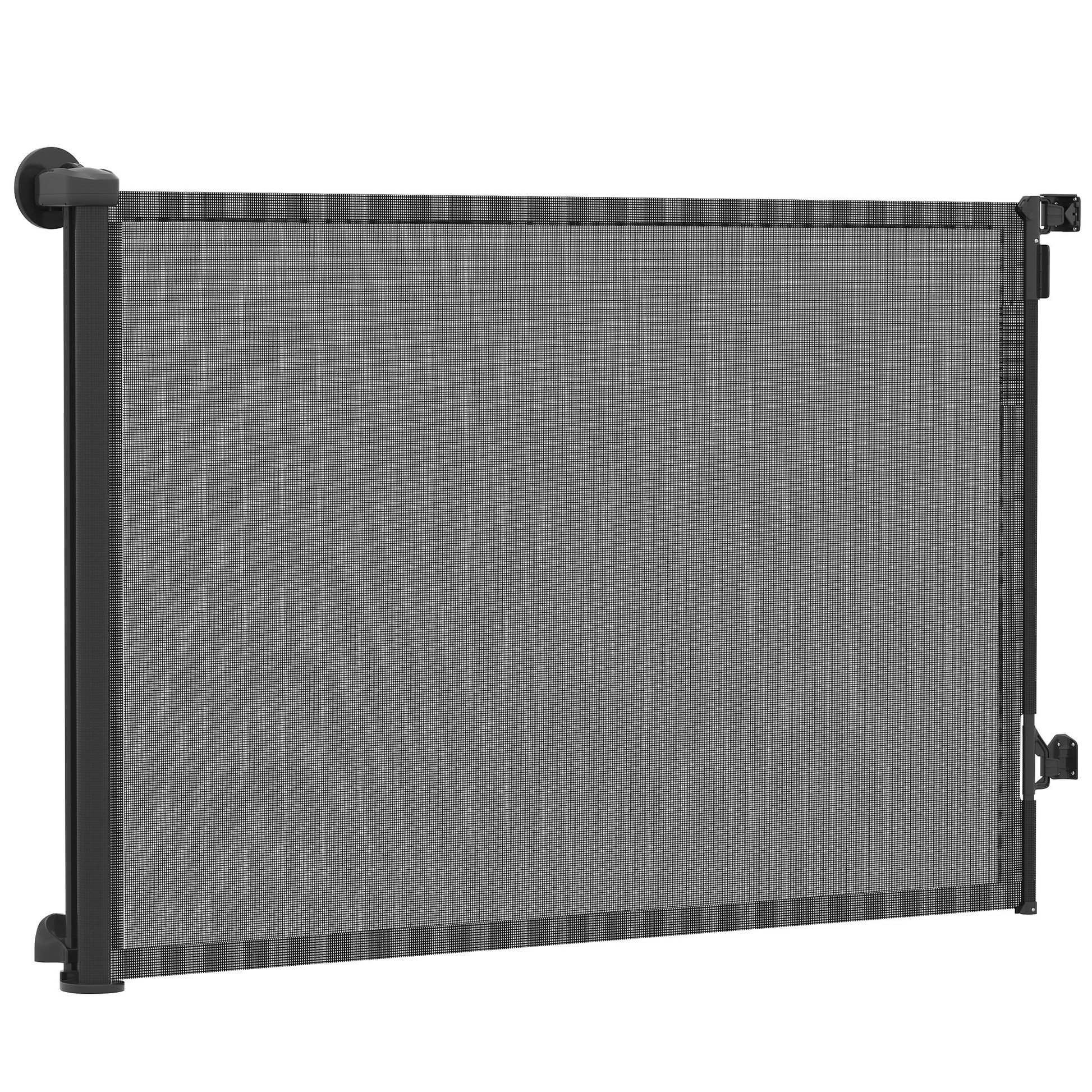 Retractable Dog Gate, 36.6" Tall, Extends to 55" Wide, Mesh Pet Gate with Single Hand Operation, for Stairs, Doorways
