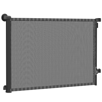 Retractable Dog Gate, 36.6" Tall, Extends to 55" Wide, Mesh Pet Gate with Single Hand Operation, for Stairs, Doorways