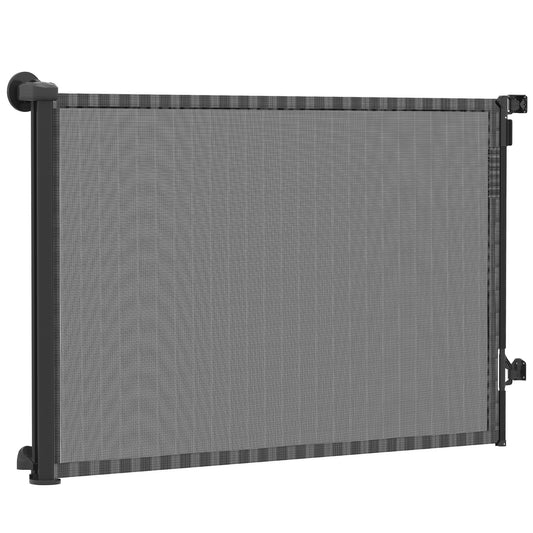 Retractable Dog Gate, 36.6" Tall, Extends to 55" Wide, Mesh Pet Gate with Single Hand Operation, for Stairs, Doorways