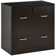 2 Drawer File Cabinet with Lock, Office Filing Cabinet, Hanging Bar for Letter Size, Home Office, Espresso