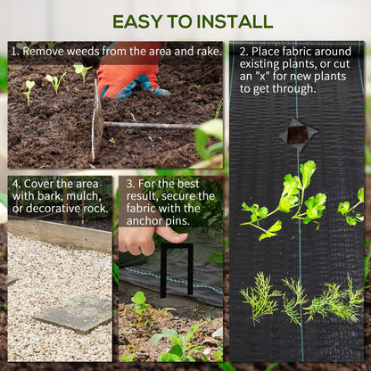 6.5ft x 164ft Weed Barrier, Landscape Fabric, for Greenhouse Yard Garden Weed Control, Heavy-Duty & Easy Setup, 4.6oz