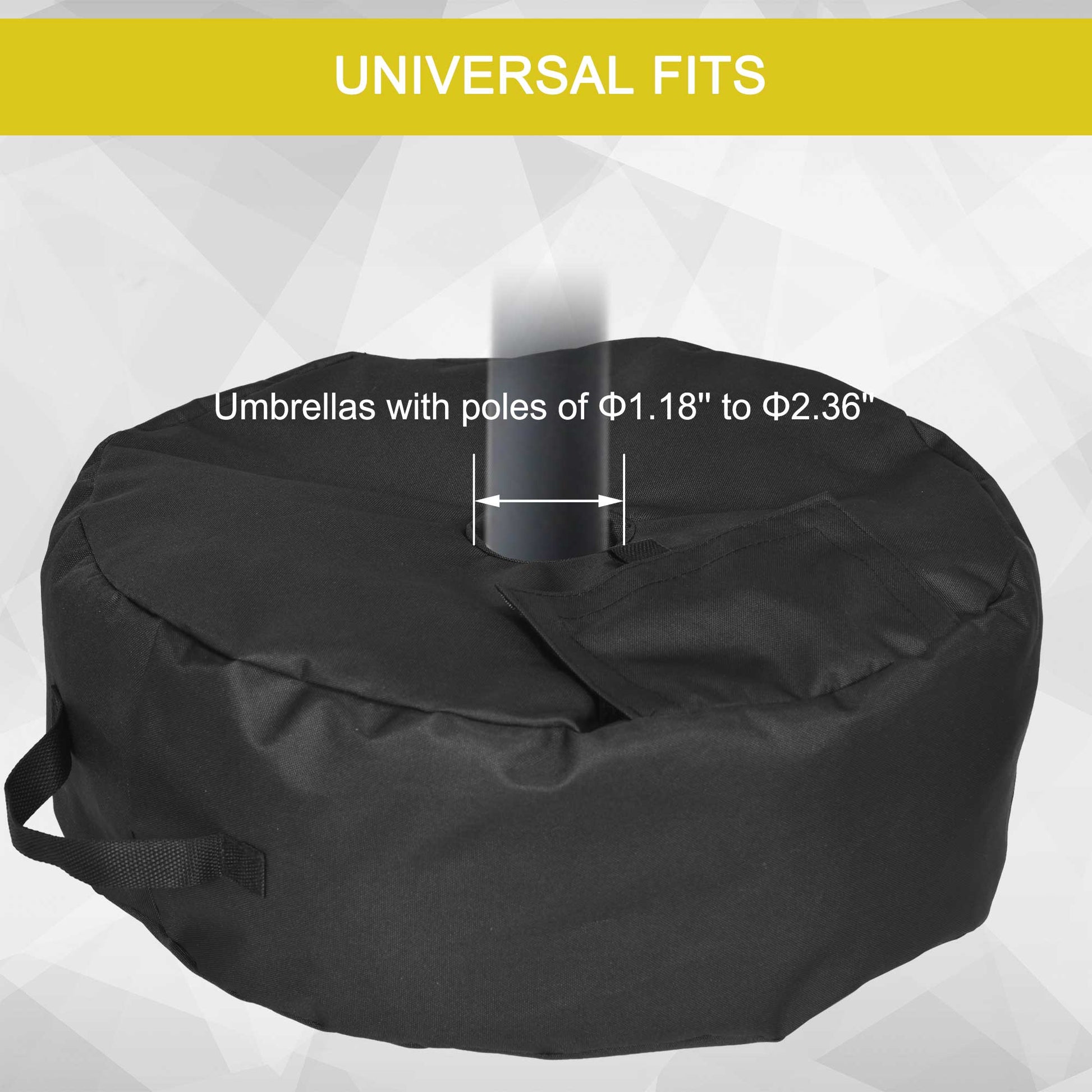 19" Round Patio Umbrella Base Weight Sand Bag Weather Resistant Garden Parasol Weight Base Stand Holder Weights w/ Scoop Up 88lbs Black