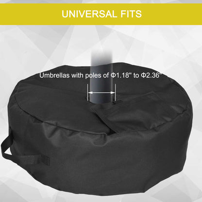 19" Round Patio Umbrella Base Weight Sand Bag Weather Resistant Garden Parasol Weight Base Stand Holder Weights w/ Scoop Up 88lbs Black