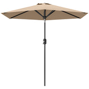 Patio Sun Umbrella, Outdoor Parasol with 6 Ribs, Coffee
