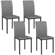 Set of 4 Modern Dining Chairs, Tufted High Back Side Chairs with Upholstered Seat, Steel Legs for Living Room, Kitchen