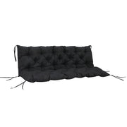 Porch Swing Cushion Garden Bench Cushion with Backrest, Non-Slip 3-Seater Soft Pad, 59.1" x 38.6", Black