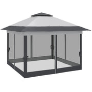 12' x 12' Foldable Pop-up Party Tent Instant Canopy Sun Shade Gazebo Shelter with Steel Frame, Dark Grey