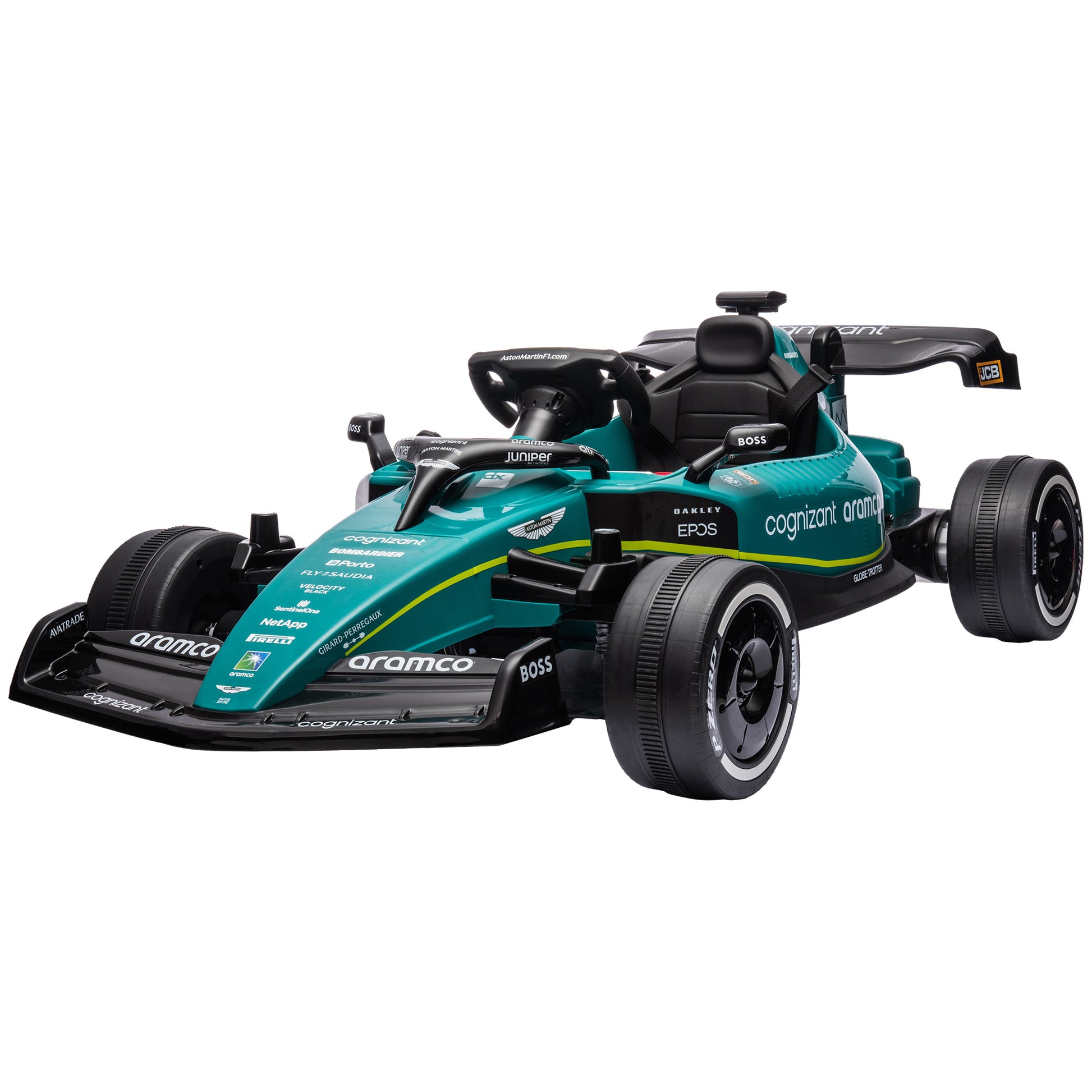 Qaba Aston Martin Licensed 12V Electric Go Kart, Kids Ride on Car with 4 Shock-Absorbing Wheels, Remote Control