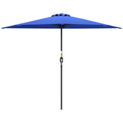 9ft Half Round Umbrella Outdoor Patio Garden Balcony Parasol Window Sun Shade w/ 5 Ribs, Deep Blue