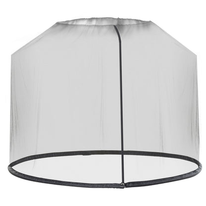 Outdoor Patio 7.5ft Umbrella Table Screen Mosquito Bug Net, Garden Large Umbrella Cover Netting with Zippered Door, Black (Mosquito Netting ONLY)