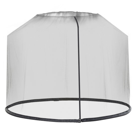 Outdoor Patio 7.5ft Umbrella Table Screen Mosquito Bug Net, Garden Large Umbrella Cover Netting with Zippered Door, Black (Mosquito Netting ONLY)
