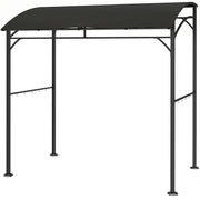 7' x 5' Garden Grill Canopy, BBQ Grill Gazebo Tent with Steel Frame and Hooks, Outdoor Sun Shade, Black