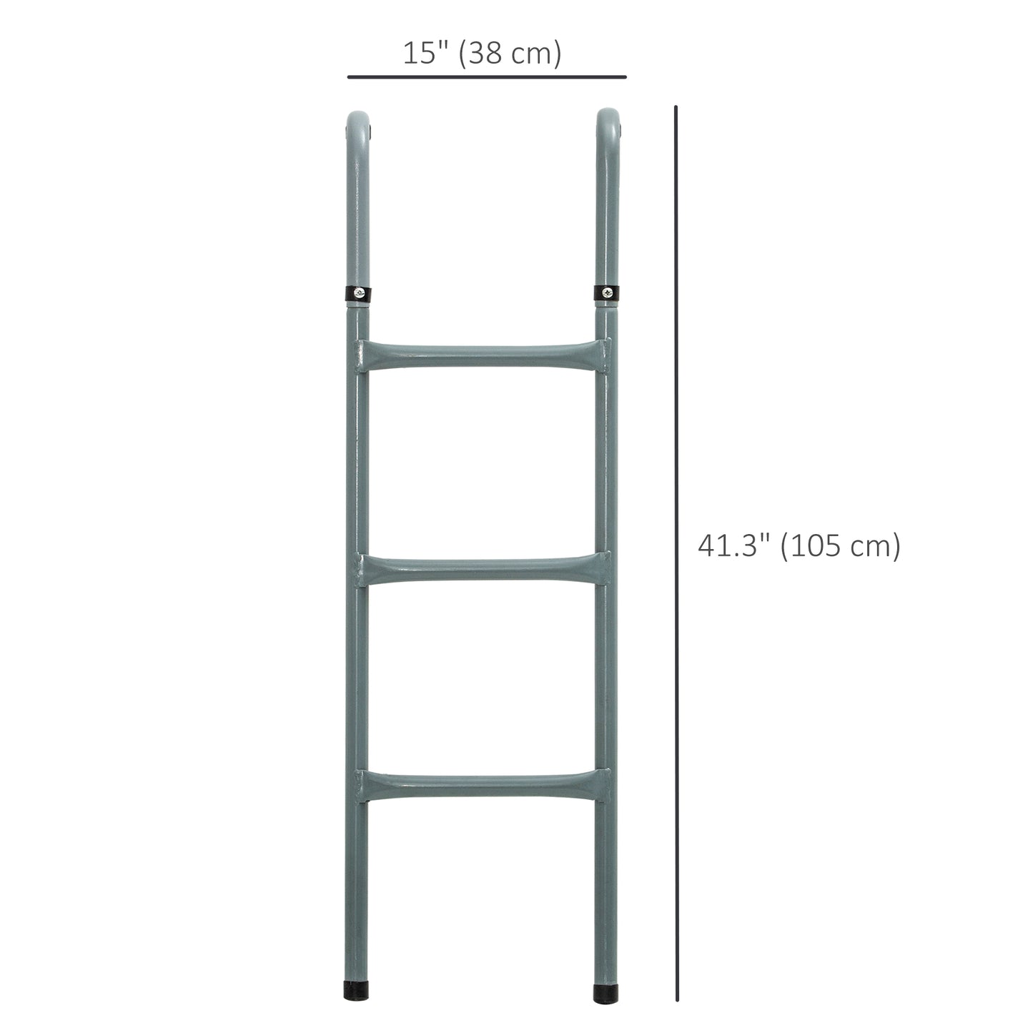 Steel Trampoline Ladder, Fit 12ft & 14ft Trampoline, 3-Step Trampoline Ladder, Trampoline Accessories, 330 lbs Capacity