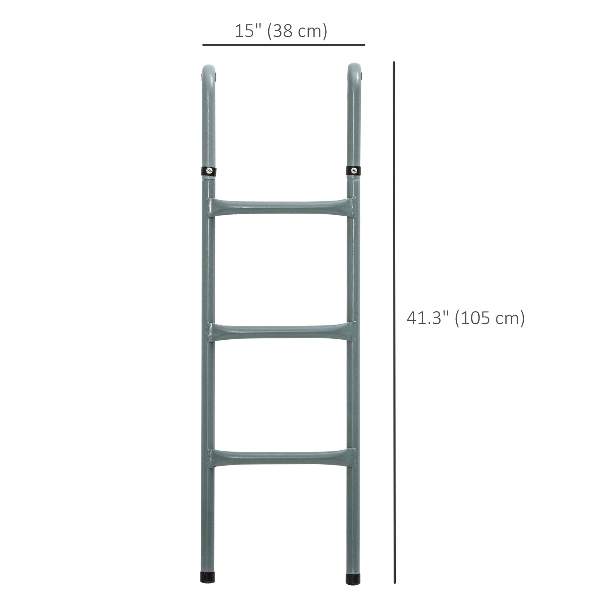 Steel Trampoline Ladder, Fit 12ft & 14ft Trampoline, 3-Step Trampoline Ladder, Trampoline Accessories, 330 lbs Capacity