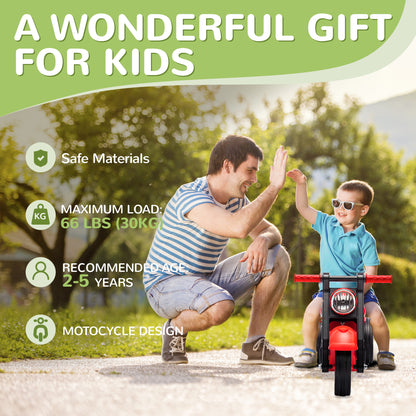 Qaba Foot to Floor Toddler Ride on Toy, Sliding Toddler Car with Music and Bubble, for 2-5 Years Old, Red