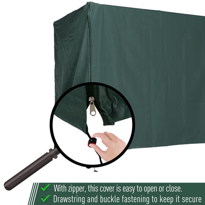 Outdoor Swing Cover, Large 3-Seat Patio Swing Chair Hammock Cover UV Resistant Windproof All Weather Protection, Green