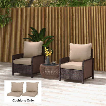 4-Piece Seat Cushion Pillows Replacement, Patio Chair Cushions Set with Back for Indoor Outdoor, Beige