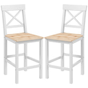 Counter Height Stools Set of 2, Farmhouse Bar Stools with Backs, Solid Wood Counter Stools for Kitchen Island
