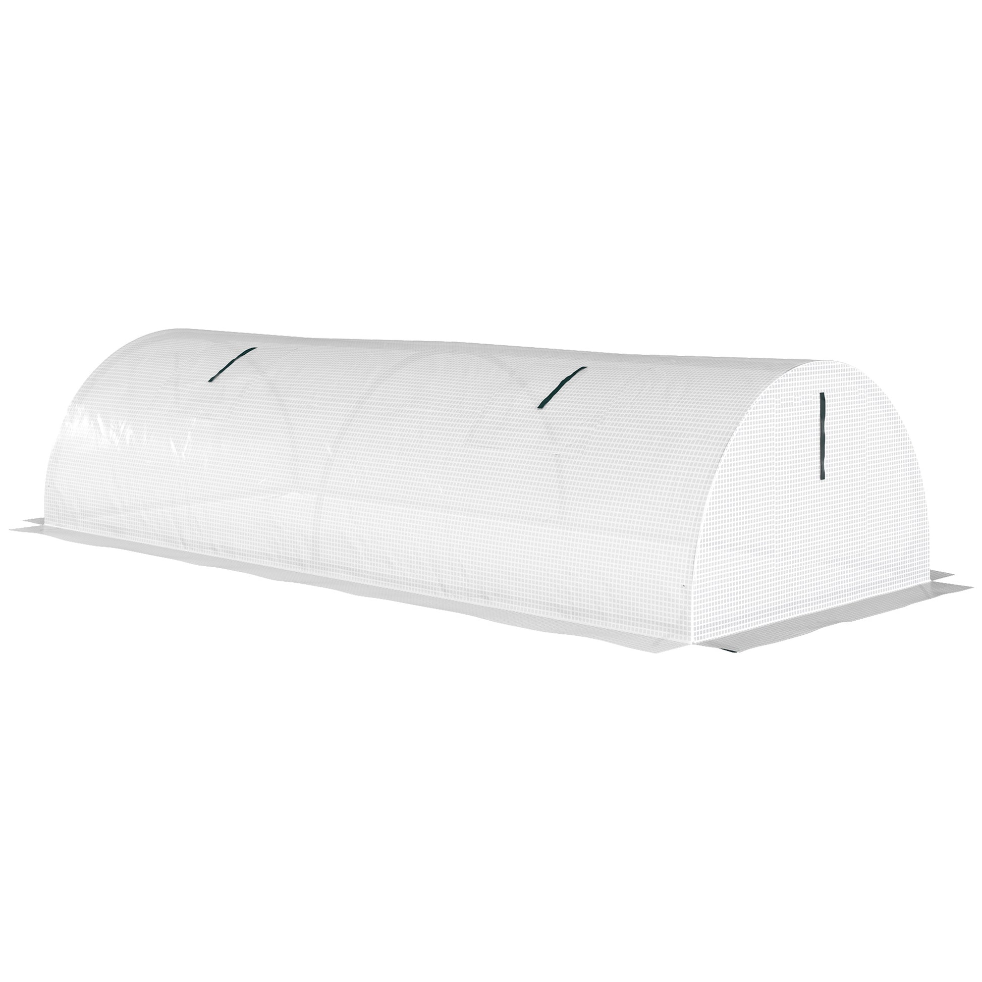 Portable Mini Greenhouse, Tunnel Growing Tent with 5 Mesh Windows and Steel Frame,7' x 3' x 2', White