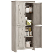 72" Freestanding Storage Cabinet, Kitchen Pantry Cabinet with Doors and Shelves for Dining Room, Grey