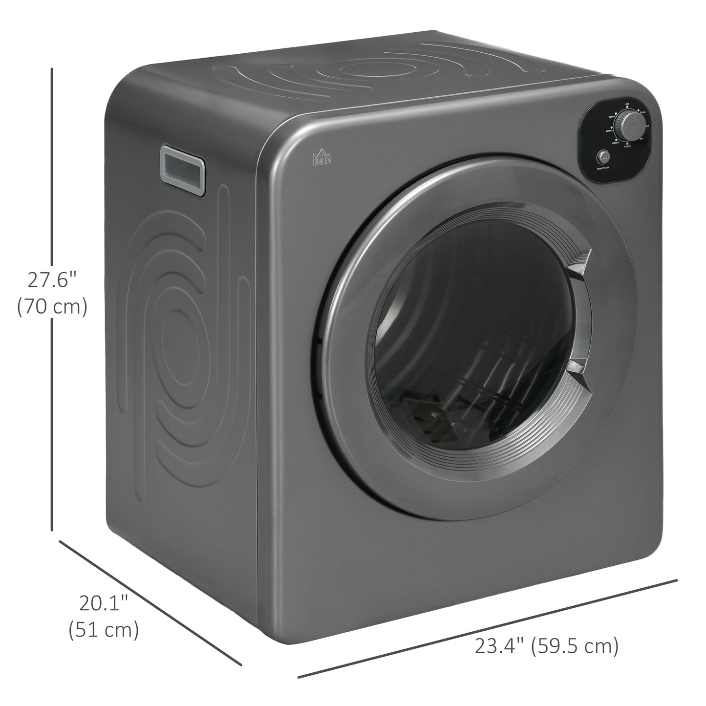Compact Laundry Dryer Machine, 1300W, 3.22 Cu. Ft. Electric Portable Clothes Dryer with 7 Drying Modes for Apartment or Dorm, Grey