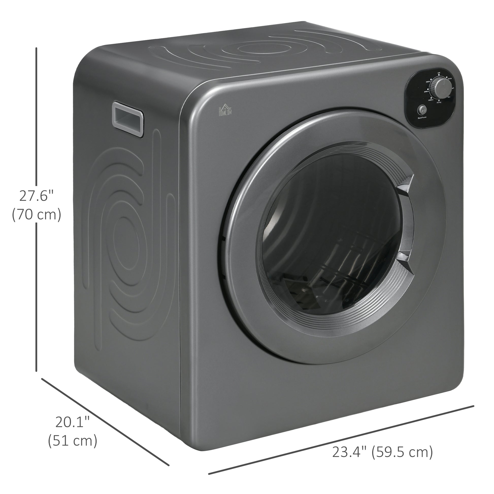 Compact Laundry Dryer Machine, 1300W, 3.22 Cu. Ft. Electric Portable Clothes Dryer with 7 Drying Modes for Apartment or Dorm, Grey