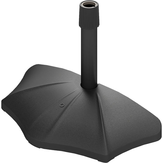 28 lbs Concrete Half Patio Umbrella Base Stand, Patio Umbrella Stand for 1.26"/1.34"/1.5" Umbrella Poles, Half Umbrella Base for Outdoor, Lawn, Poolside, Black