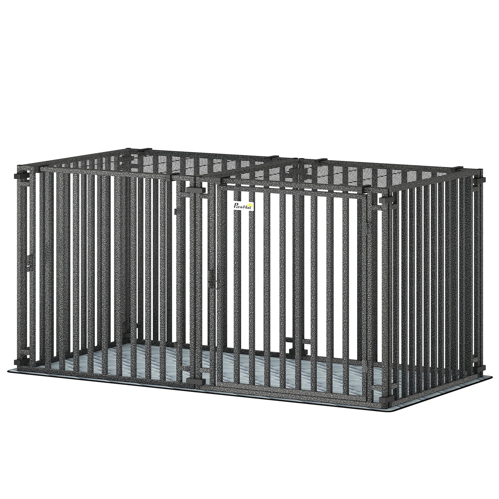 55 Inch Heavy Duty Dog Crate, Extra Large Metal Dog Cage Kennel with Mat for Large Breeds, Modular Puppy Playpen